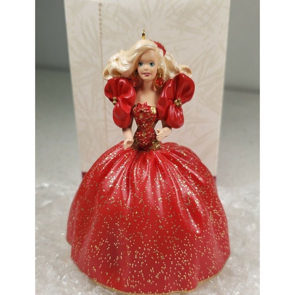 Hallmark Keepsake Ornament Holiday Barbie 1993 Collector's Series Red Dress - Picture 2 of 9
